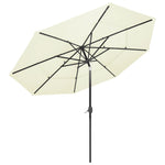 3-Tier Garden Parasol with Aluminium Pole Sand 3 m 313868