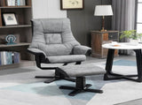Fabric Recliner Sofa Armchair with footstool Swivel Sofa Grey T3398P328138