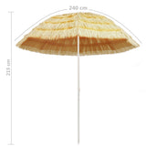 Beach Parasol Natural Polypropylene, Polyester, Powder-Coated Steel 44548