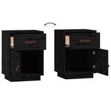 Bedside Cabinet Black 40x34x55 cm Solid Wood Pine 818313