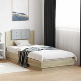 Bed Frame with Headboard Sonoma Oak 90x200 cm Engineered Wood 3209942