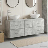 Bathroom Cabinet Set 3 pcs Concrete Grey 49.5 x 41 x 64.5 cm 3405814