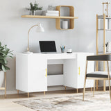 Desk White 140x50x75 cm Engineered Wood 829532