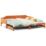 Daybed with Trundle without Mattress Wax Brown 80x200 cm Solid Wood 850904