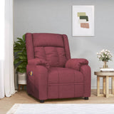 Massage Chair Wine Red Fabric 348123