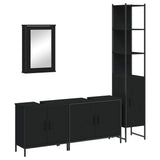 4 Piece Bathroom Furniture Set Black Engineered Wood 3214810