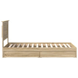 Storage Bed with Drawer Sonoma Oak 100 x 200 cm Engineered Wood 3410265