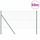 Fence with Posts Green 1.2 x 50 m PVC-coated steel 3352713