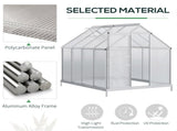 190 x 253 cm Walk-In Polycarbonate Greenhouse - Silver-Tone T3398P377631