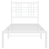 Metal Bed Frame without Mattress with Headboard White 80x200cm 376364