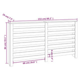 Radiator Cover White 153x19x84 cm Solid Wood Pine 822602