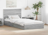Storage Bed with Drawer Grey Sonoma 90 x 200 cm Engineered Wood 3409599