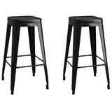 Bar Stools Stackable 2 pcs Black Metal 248147