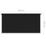 Outdoor Roller Blind 300x140 cm Black 312949