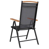 Folding Garden Chairs 2 pcs Aluminium and Textilene Black 41732