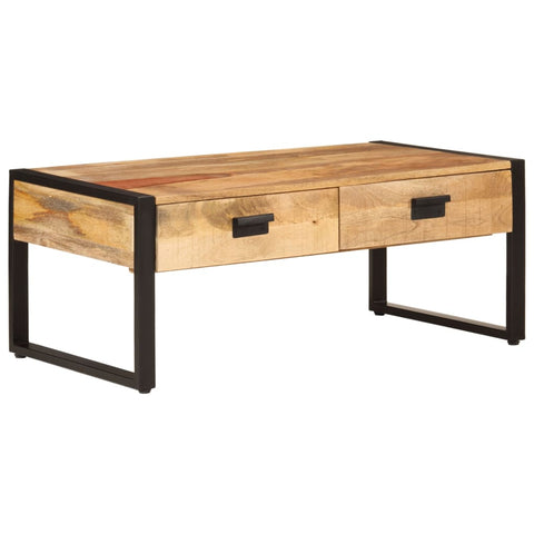 ZNTS Coffee Table 100x54x40 cm Solid Wood Mango and Iron 356246
