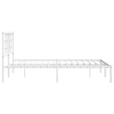 Metal Bed Frame without Mattress with Headboard White 135x190cm 355609