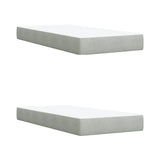 Box Spring Bed with Mattress Light Grey 200x200 cm Velvet 3290996