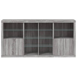 Sideboard with LED Lights Grey Sonoma 202x37x100 cm 3209189