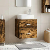 Wall-Mounted Sink Vanity Smoked Oak 49.5 x 41 x 63 cm 890274