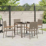 Garden Dining Set 5 pcs Grey Poly Rattan 3365388