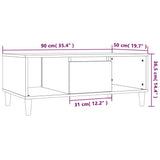 ZNTS Coffee Table High Gloss White 90x50x36,5 cm Engineered Wood 821062