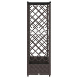 Raised Bed with Trellis and Roof Brown 202.5 x 40 x 123 cm PP 42032523
