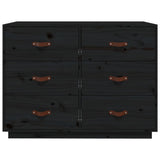 Sideboard Black 100x40x75 cm Solid Wood Pine 820146
