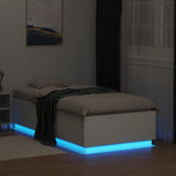Bed Frame with LED without Mattress White 75x190 cm Small Single 3209667