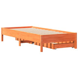 Bed Frame without Mattress Wax Brown 90x200 cm Solid Wood Pine 3301721