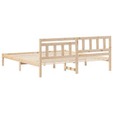 Bed Frame with Headboard Brown 200 x 200 cm Solid Pine Wood 872218