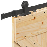 Sliding Door NARVIK Natural and Black 80 x 210 cm 3445224