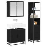 Bathroom Furniture Set 3 pcs Black Oak Engineered Wood 3402328