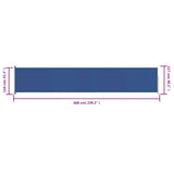 Patio Retractable Side Awning 117x600 cm Blue 317948