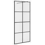 Walk-in Shower Wall with Clear ESG Glass 90x195 cm Black 151034