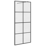 Walk-in Shower Wall with Clear ESG Glass 90x195 cm Black 151034