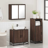 3 Piece Bathroom Furniture Set Brown Oak Engineered Wood 3300949
