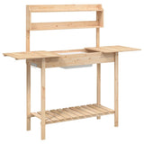 Potting Table with Sink 147.5x44x139.5 cm Solid Wood Fir 156346