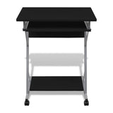 Computer Desk Black Particle Board, Powder-Coated Steel Compact 20051