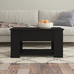 ZNTS Coffee Table Black 79x49x41 cm Engineered Wood 809711