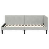 Corner Bed Frame Light Grey 80 cm x 200 cm Velvet 42016206