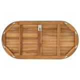 Table Top Oval Solid Teak Wood Natural 42033172
