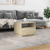 Coffee Table with LED Lights Sonoma Oak 50x49x40 cm 839828