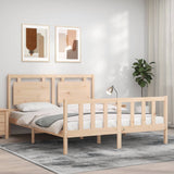 ZNTS Bed Frame without Mattress King Size Solid Wood Pine 3192171