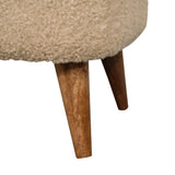 Boucle Cream Square Footstool IN3306