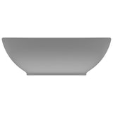Luxury Basin Oval-shaped Matt Light Grey 40x33 cm Ceramic 146927
