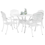 Garden Table Set 5 pcs White Cast Aluminium 3334730