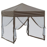 ZNTS Folding Party Tent with Sidewalls Taupe 2x2 m 93512