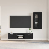 TV Cabinet Set with Drawer FLORIN 3 pcs Black Engineered Wood 3397925