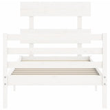 Bed Frame without Mattress White Single Solid Wood 3195057